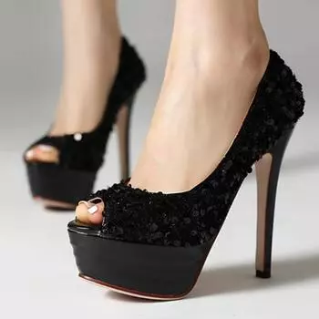 Platform High Heels Women s Pumps Shoes Spring 2025 Sexy Black White Peep Toe Heeled Wedding Dance Shoes Female Large Size 45 34 белый