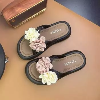 Platform sandals summer new temperament fashion one pedal cool comfortable skirt slippers light 35 чёрный