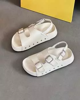 Platform sandals women s summer new outer wear with skirt sports versatile slippers sandals two-in-one 35 бежевый