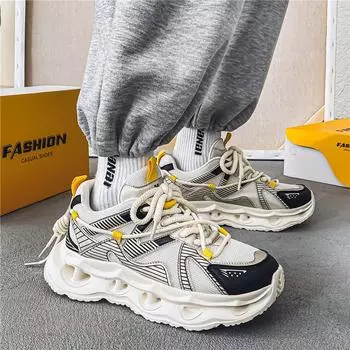 Platform sneakers men s mesh breathable spring and summer new trend dad shoes students outdoor casual running shoes men s shoes 39
