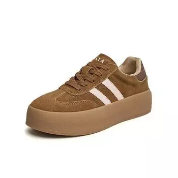 Platform women s new height-increasing casual sports shoes retro versatile student lace-up board shoes 35
