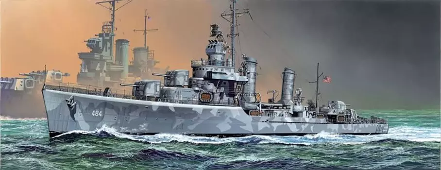 Platts Dragon Вторая мировая война ВМС Поножи Класс Бьюкенен 1942 Пластиковая модель DR1021 1/350 США. УСС. ДД-484