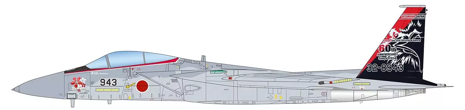 Platts Eagle 201-й эскадрильи ВВС 60-я годовщина окрашенный самолет 943 пластиковая модель 1/72 F-15J самооборона Нет. АС-48