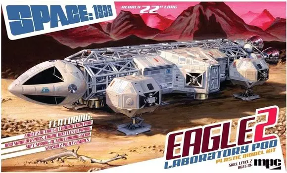 Platts MPC Space 1999 Eagle 2 Transporter Pot Общая длина 55 см Масштаб Пластиковая модель MPC923 с Labo Приблизительно. 1/48