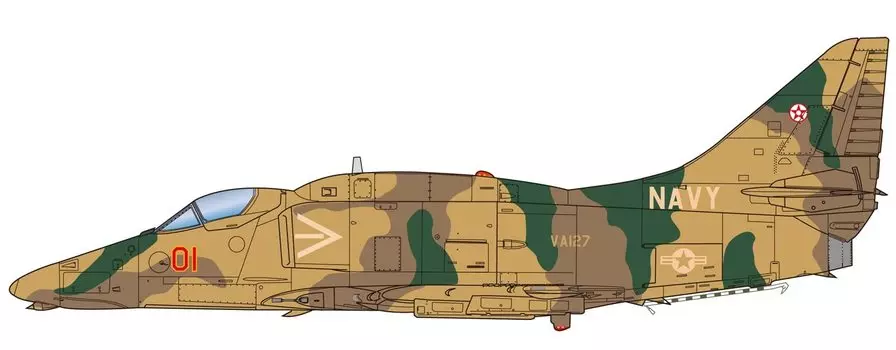 Platts US Air Force Skyhawk Top Gun 2 набор пластиковая модель самолета 1/144 A-4F PDR-33