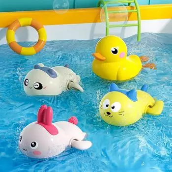 Плавающая заводная игрушка, игрушки для ванны, милые животные, Заводной Ванна, игрушка для бассейна, игрушка для малышей, игрушки для ванной для новорожденных, От 1 до 3 лет