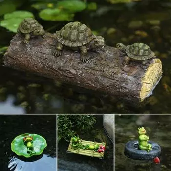 Плавающий орнамент в виде лягушки, водонепроницаемый подробный декор для бассейна, скульптура лягушки, экологически чистая плавающая фигурка, ремесло для пруда, бассейна, аквариума D