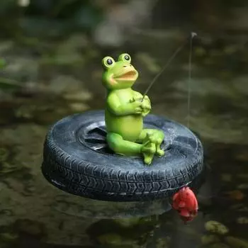 Плавающий орнамент в виде лягушки, водонепроницаемый подробный декор для бассейна, скульптура лягушки, экологически чистая плавающая фигурка, ремесло для пруда, бассейна, аквариума D