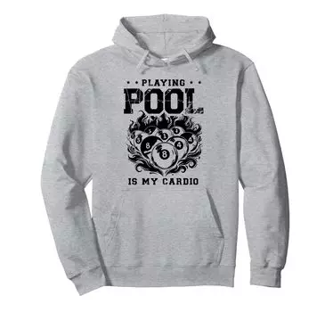 Play Pool Is My Cardio Billiard Cue Толстовка с капюшоном для снукера серый