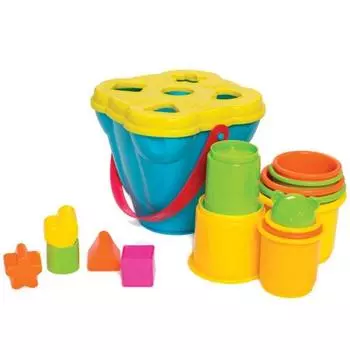 Playgro форма стаканчиков, сложенных в стопку 17 шт, разноцветные, 1 набор, корейские детские товары