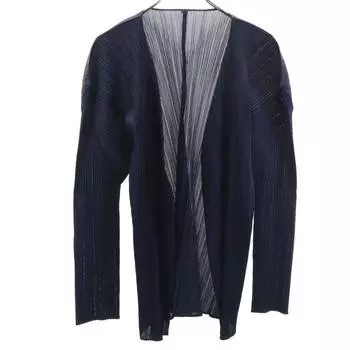 PLEATS PLEASE made in Japan Long sleeve Pleated blouse 4 Navy Women Used