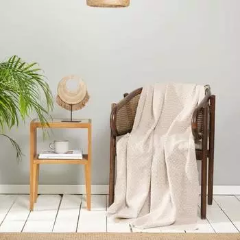 Плед Karaca Home Bety Бежевый 130 см x 170 см