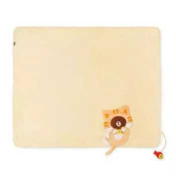 Плед LINE Friends Kitten Brown & Fish Sally Knee Blanket one