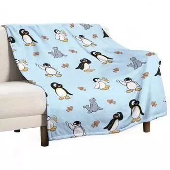 Плед Noot Pingu and Friends, мягкое плюшевое плед, милое плед, летнее плед в клетку 75x100cm (30x40inch)