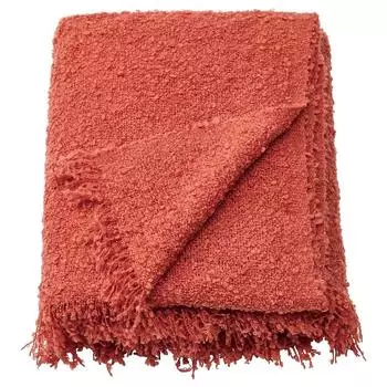 Плед оранжево-красный, SANDBRODD Throw Orange-red, IKEA