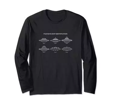 Pleiadian Ship Identification Chart Long Sleeve T-Shirt чёрный