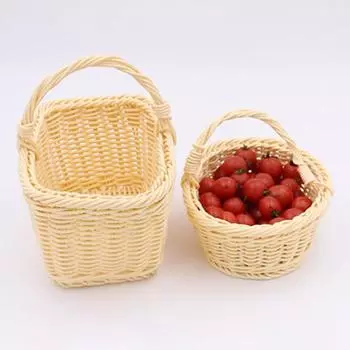 Плетеная корзина из ротанга, держатель для цветов, фруктов, контейнер, декор для свадебной вечеринки Square*