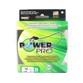 Плетеная леска Power Pro Spectra 10 фунтов на 300 ярдов, зеленая (1375) зелёный