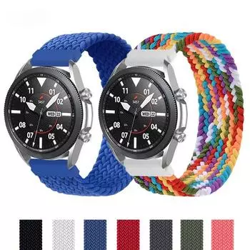Плетеный ремешок Solo Loop 20 мм 22 мм для часов Samsung Galaxy watch 3/46 мм/42 мм/active 2/Gear S3, браслет Huawei watch GT/2/2e/Pro, ремешок 20mm&XXS красный