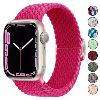 Плетеный ремешок Solo Loop для Apple watch Ultra band 40 мм 44 мм 41 мм 38 мм 49 мм 45 мм Эластичный нейлоновый браслет для iWatch series 9 8 7 3 se 38mm 40mm 41mm