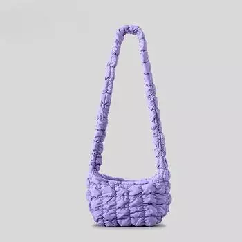 Плиссированная сумка Cloud Bag женская легкая сетчатая сумка Bubble Dumpling сумка из перьевого хлопка Diamond на плечо фиолетовый
