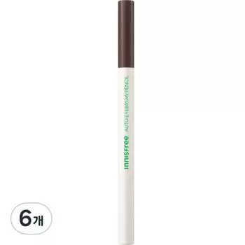 Плоский карандаш для бровей Innisfree 0,3 г, 5 оттенков эспрессо-коричневого цвета, 6 шт.