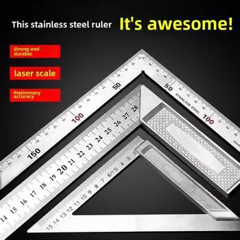Плотницкий угольник L-образной формы из нержавеющей стали 90 градусов Triangle ruler 15CM