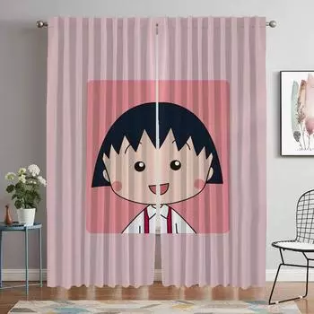Плотные шторы для комнаты 2 панели Chi-bi Maruko противомоскитные шторы тюль для спальни украшения на Хэллоуин перегородка W50xH70cmx2pcs-CL