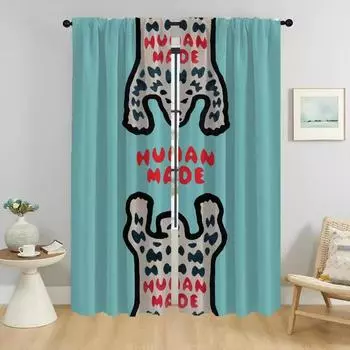 Плотные шторы для комнаты 2 панели H-human Mades Home Interior Шторы 2 шт. Украшения на Хэллоуин Оттенки Разделение Гостиная W50xH70cmx2pcs-CL