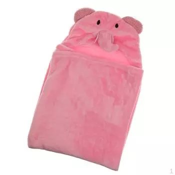 Пляжное банное полотенце с капюшоном #1 Pink elephant