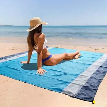 Пляжное одеяло Sandproof 200 X 210 см, водонепроницаемый пляжный коврик, легкое одеяло для пикника, путешествий, походов, спорта, кемпинга, без песка