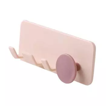 Plug Hook Punch Free Strong Adhesion Simple Appearance Wall Mounted Power Plug Holder for Bathroom розовый