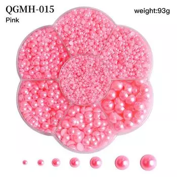 Plum Blossom 7-Grid Box Abs Nail Art Pearl Flat Bottom Nail Art Jewelry Nail Art Jewelry