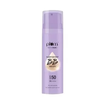Plum Сыворотка Superpower BB с SPF 50 PA ++++ | Натуральная ежедневная основа | Выравнивает тон кожи | Возможность наращивания покрытия | 30 мл - 03 Caramel