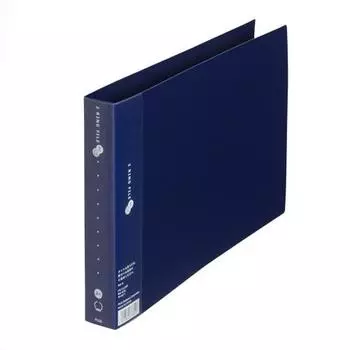 Plus 2 Ring File Super Economy FC-111RF A4-E Horizontal Navy 84-631