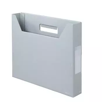 Plus Box File Slim A4 Horizontal Back Width 50mm Deja Vu 87-617 Silver Gray