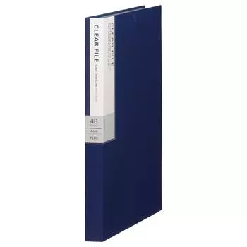 Plus Clear File A4 Vertical 48 Pockets Deja Vu Navy Blue 89-704