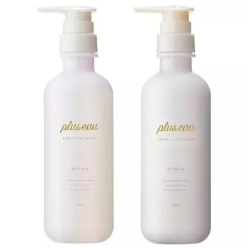plus eau Шампунь-уход Lipore Moist 450 мл, набор из 2 дозаторов, белый цветочный аромат груши, содержит очищающие ингредиенты PPT, содержит капсулы Silk Lipo