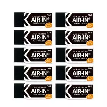 Plus Eraser Air-in Motto Anshin Black 13g 10 pieces ER-060BN 36-969 E0 60 size