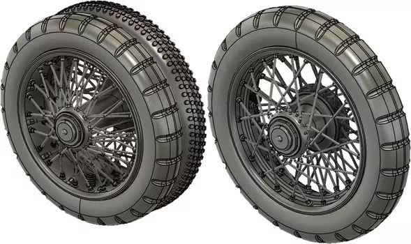 PLUS MODEL British Armored Car RR Wheel Set Mon Plastic Model Parts PLMDP3054 1/35 (for Model)