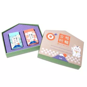 Plus Mount Fuji Limited Edition Fuji Ema Air-in Eraser, Maneki-neko (Lucky Cat) Design, ER-100AIF-2P, 36-518