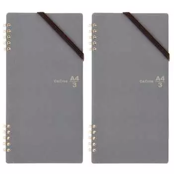 Plus Note Memo Pad Graph 5mm Ka.Crie Twin Ring A4 x 1/3 RT-650GC Black 77-911 x 2