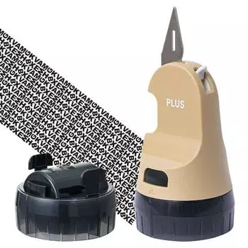 PLUS Personal Information Protection Stamp Cutter Roller Keshipon Box Opener [Replaceable] Beige IS-590CM 40-914 + 1 dedicated ink cartridge 40-915