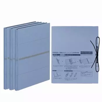 PLUS Plus Flat File A4 Vertical 2 Holes Cenovus 3 Books + 1 Replacement Cover 1 Binding String 89-288 Blue
