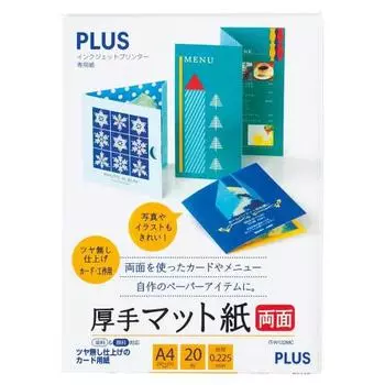 PLUS Plus Inkjet Paper, плотная матовая бумага, двусторонняя, формат A4, 20 листов IT-W122MC 46-117