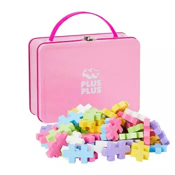 Plus PLUS-PP3275 PLUS PLUS- Valisette Metal Contenant 70 шт. Couleur Jeu de Construction-PP3275, PP3275, Pastel Big, BIG (Ds 1 an)