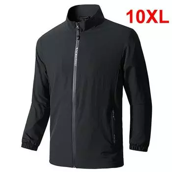Плюс размер 10XL ветровка куртка мужская мода повседневная однотонная куртка пальто весна осень кемпинг куртка мужская верхняя одежда черный XXXXXL чёрный