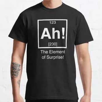 Плюс размер S-3XL Ah The Element of Surprise Футболка с принтом Мужские топы Модная одежда Футболки S чёрный