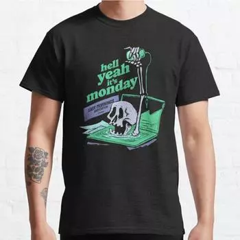 Плюс размер S-3XL Hell Yeah It s Monday принтованная футболка мужские топы модная одежда футболки S чёрный