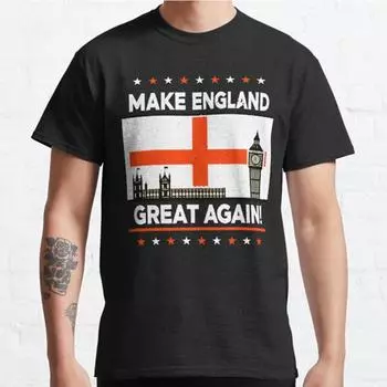 Плюс размер S-3XL Make England Great Again Футболка с принтом Мужские топы Модная одежда Футболки S чёрный